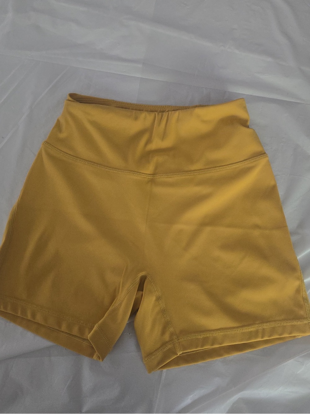 Alphalete High-Waist Yellow Athletic Shorts